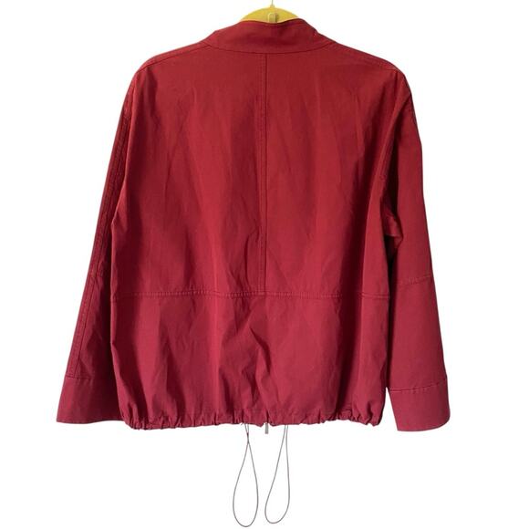 Lafayette 148 New York Dark Red Rain Jacket Windbreaker size large - Picture 8 of 10